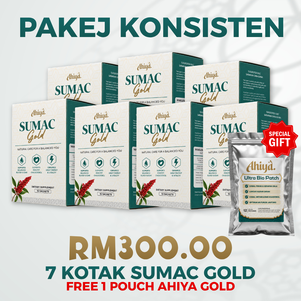 PAKEJ KONSISTEN (7 KOTAK SUMAC GOLD + 1 AHIYA PATCH)